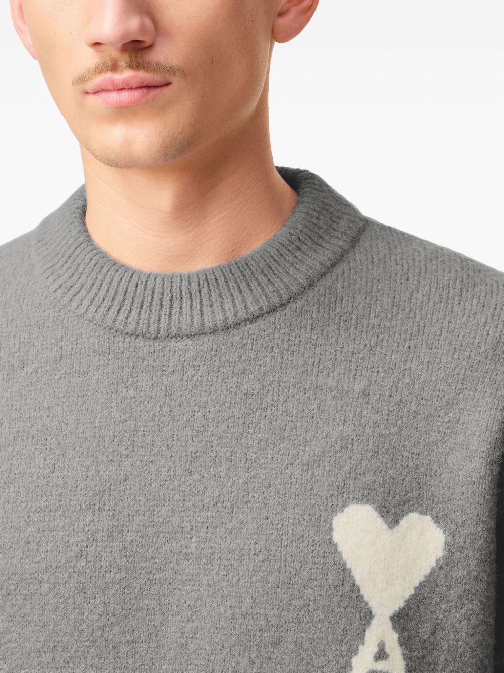 Ami Paris Sweaters Grey wool jumper