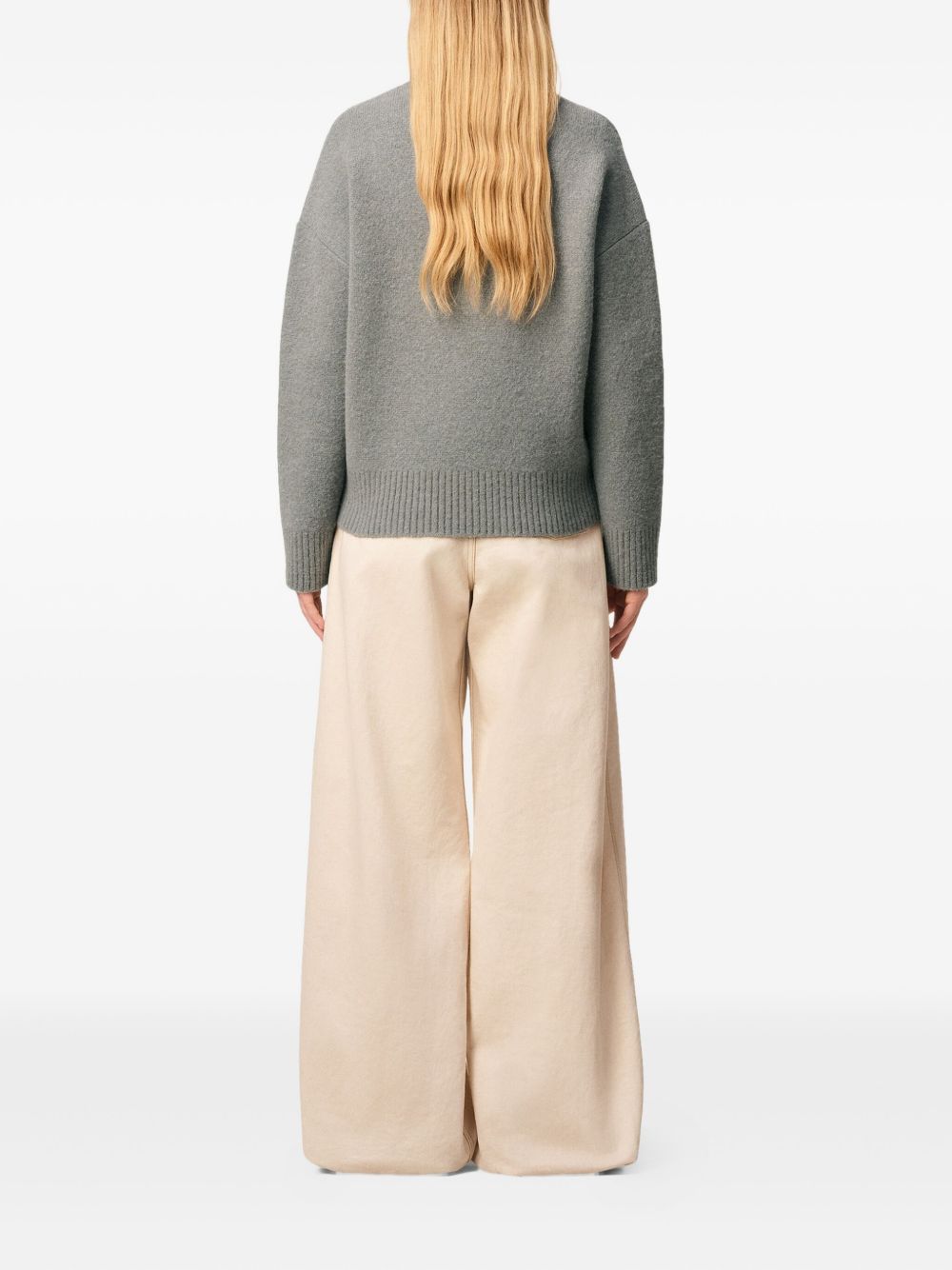 Ami Paris Sweaters Grey wool jumper