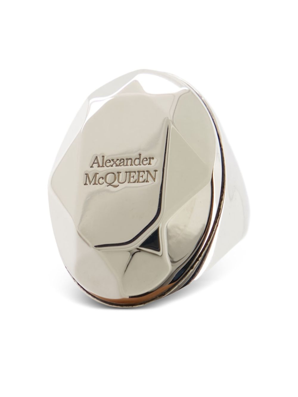 Alexander McQueen Bijoux Silver — Faceted Stone Ring