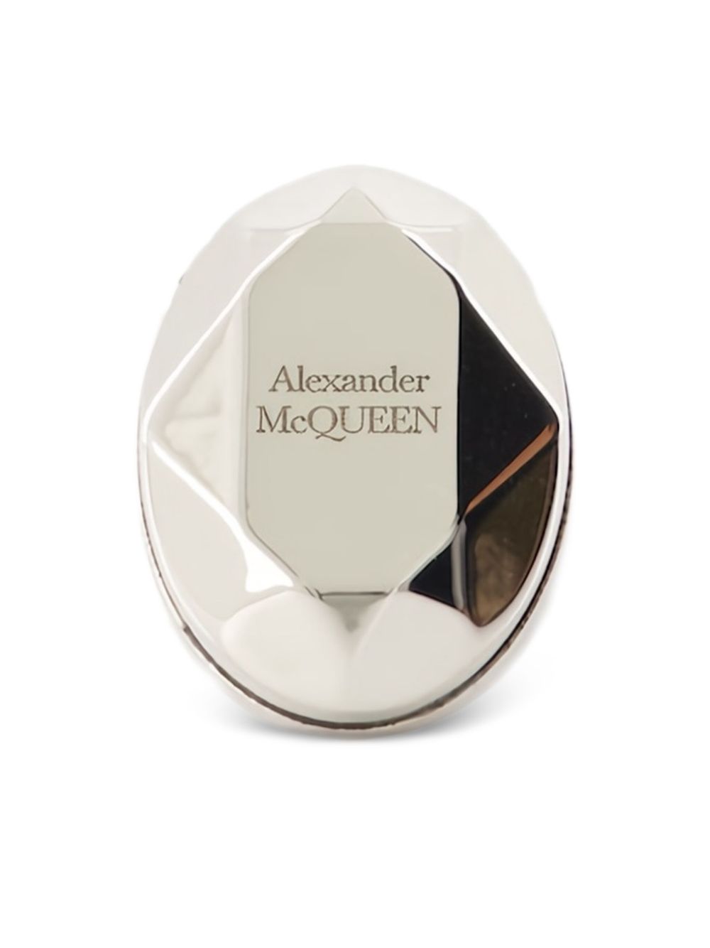 Alexander McQueen Bijoux Silver — Faceted Stone Ring