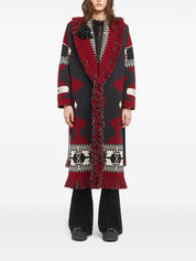 Alanui Sweaters Red wool jacquard cardigan