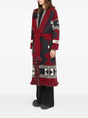 Alanui Sweaters Red wool jacquard cardigan