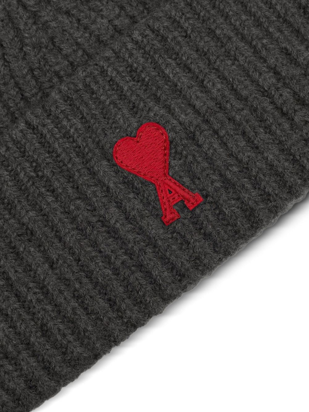 Ami Paris Ami De Coeur wool beanie in heather grey