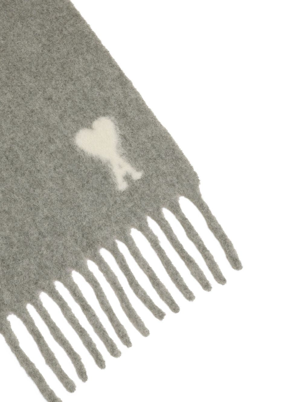 Écharpe en laine Ami Paris Ami De Coeur à bords frangés