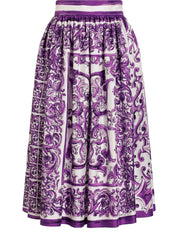 Dolce & Gabbana Skirts Purple silk mid-length