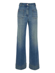 Victoria Beckham Jeans Clear Blue high-rise flared