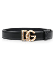 Dolce & Gabbana DG-logo embellished leather belt