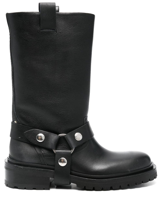 Golden Goose Black Boots — Silk & Nylon Kurt Leather