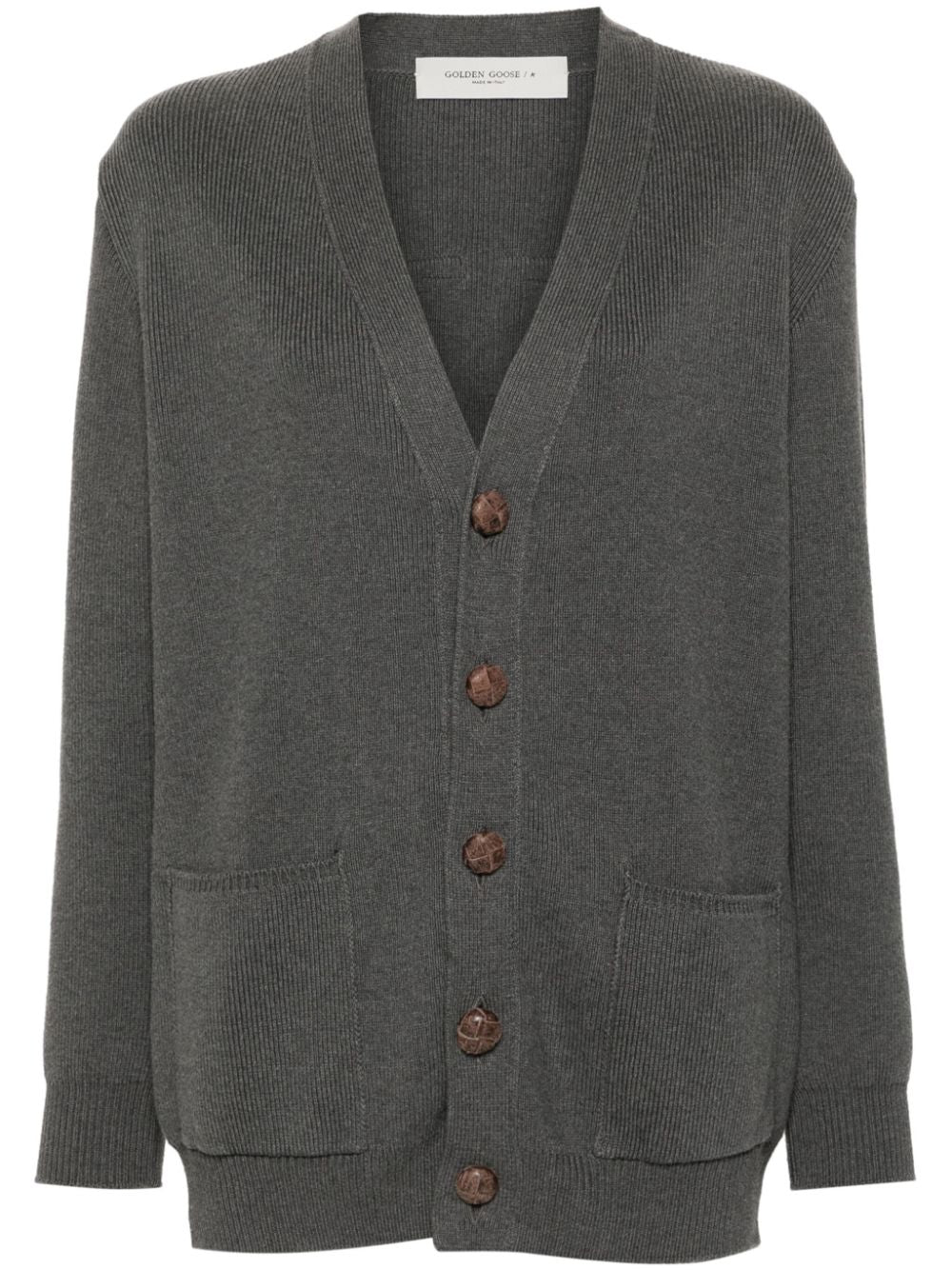 Golden Goose Sweaters Grey cotton-blend cardigan