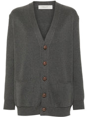 Golden Goose Sweaters Grey cotton-blend cardigan