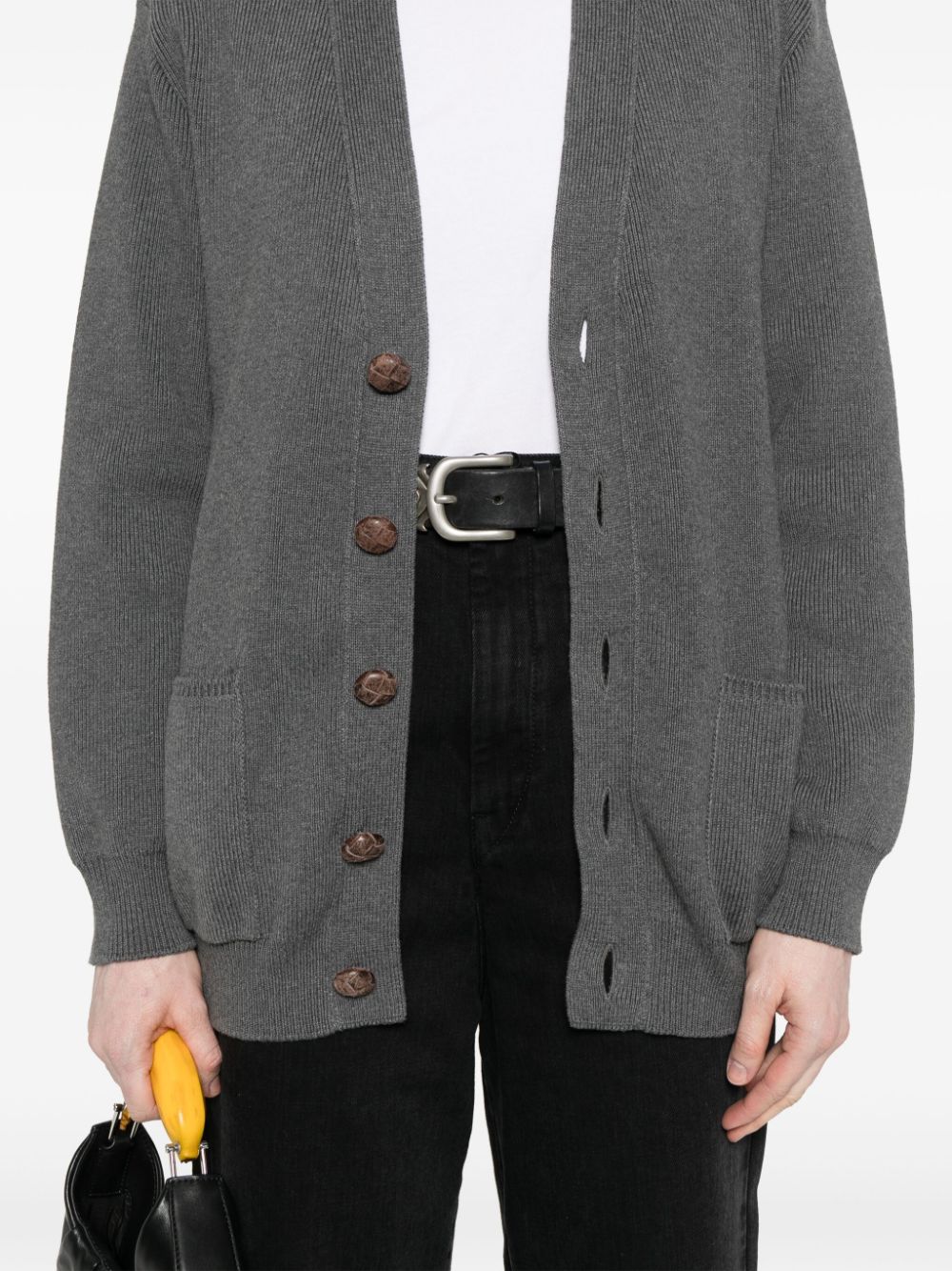 Golden Goose Sweaters Grey cotton-blend cardigan