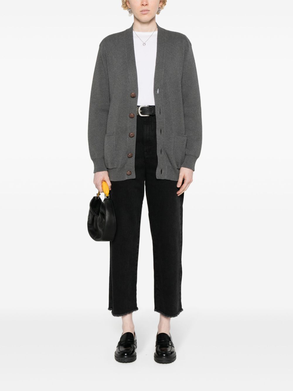 Golden Goose Sweaters Grey cotton-blend cardigan