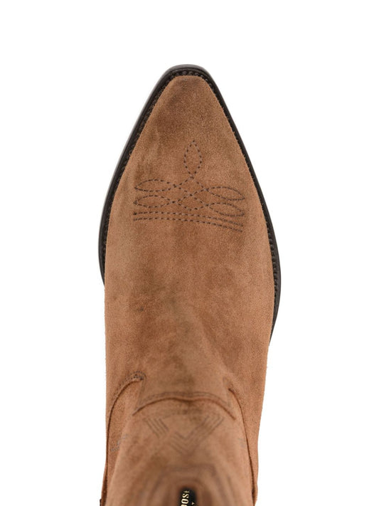 Golden Goose Leather Brown Boots — Pointed Toe, Cuban Heel