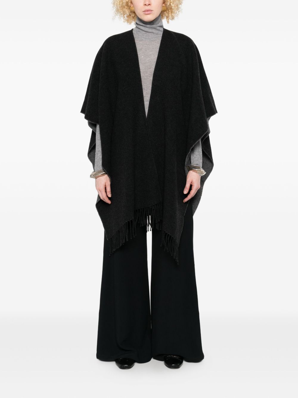 Fabiana Filippi Grey Wool Wrap Jacket