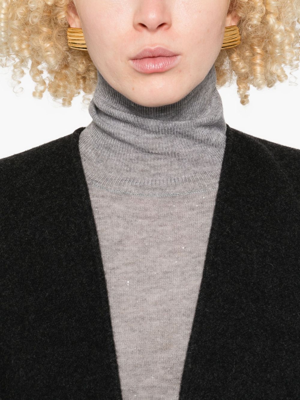 Fabiana Filippi Grey Wool Turtleneck Sweater