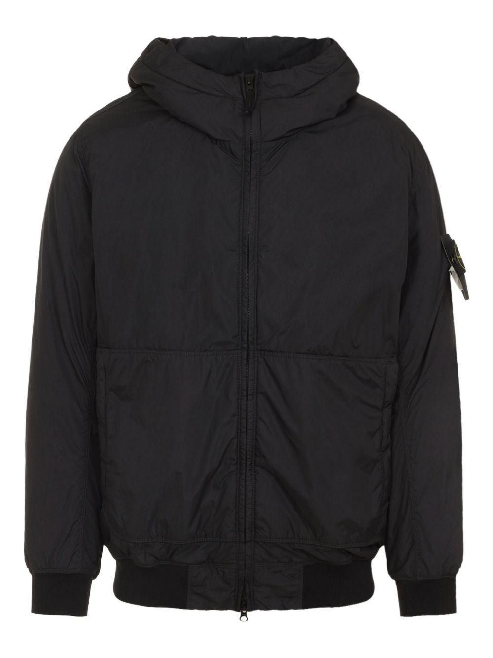 Stone Island Coats Black hooded jacket