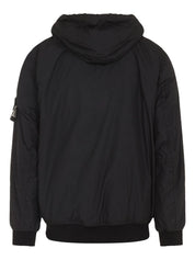 Stone Island Coats Black hooded jacket
