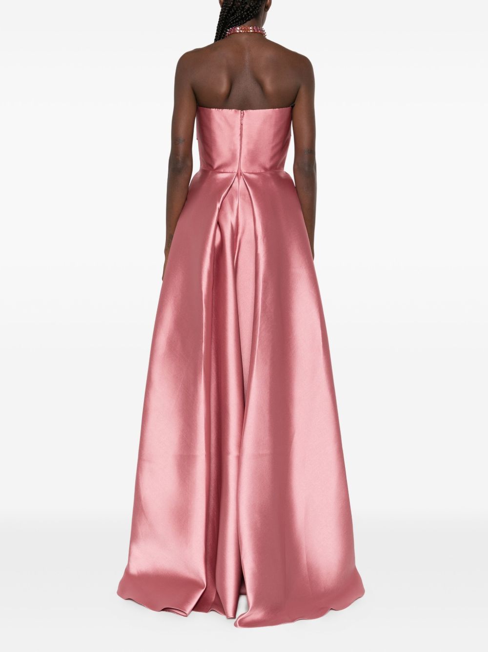 Solace London Dresses Pink satin strapless