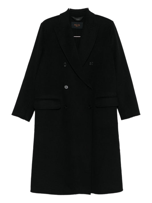 Paltò Black Wool Coat — Double‑Breasted Elegance