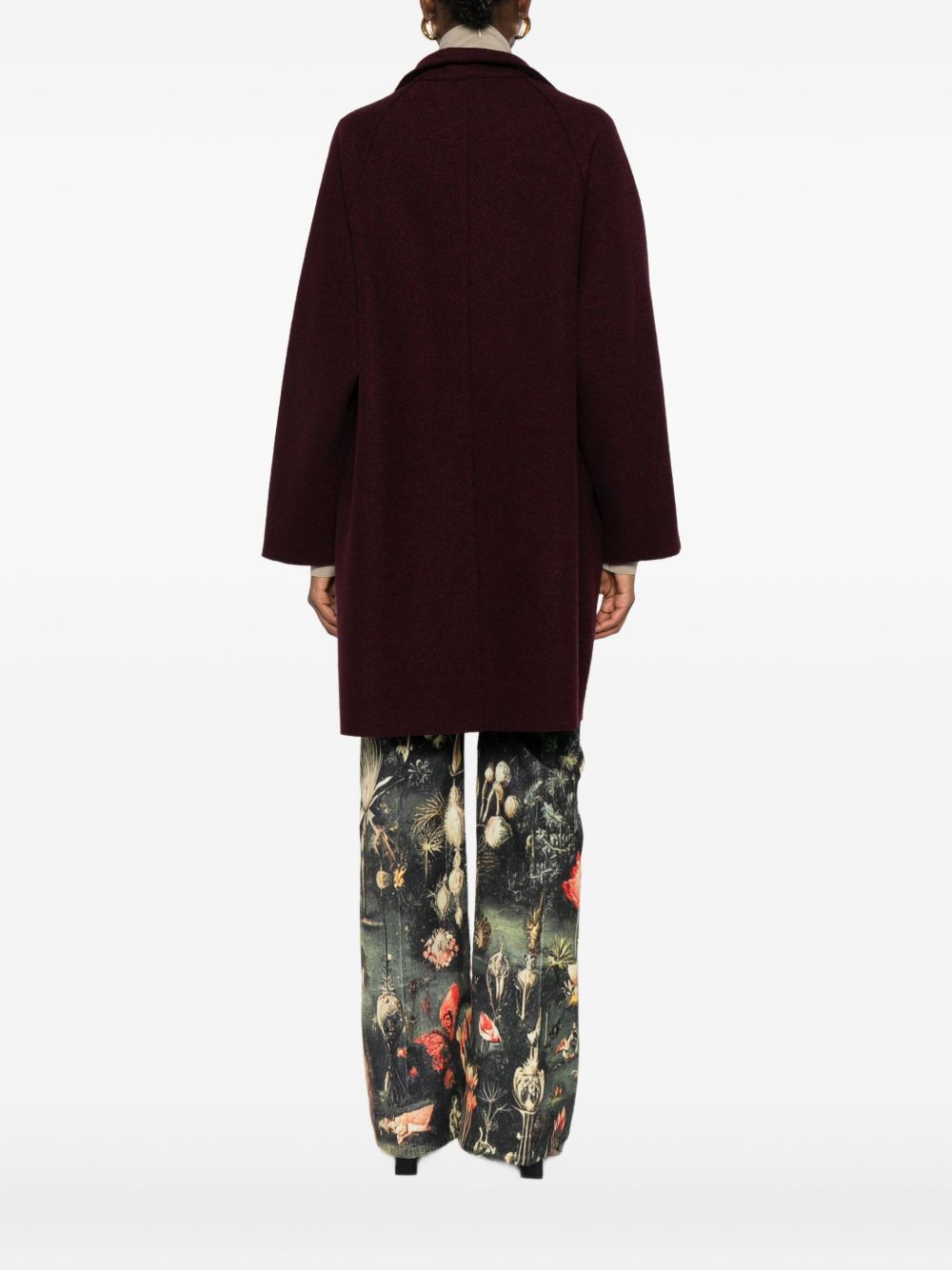 Harris Wharf London Coats Bordeaux — Silk & Nylon Puffer