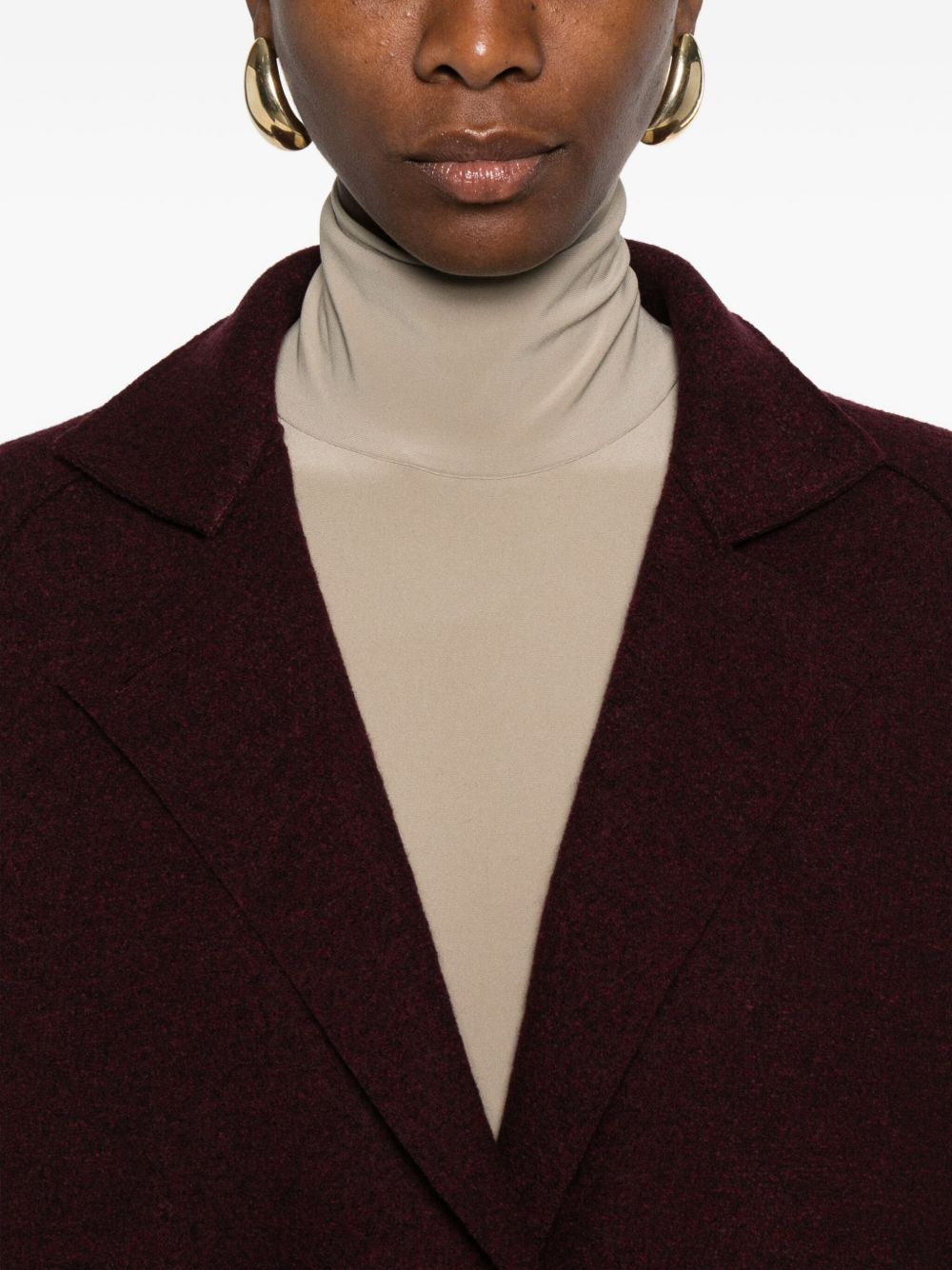 Harris Wharf London Coats Bordeaux — Silk & Nylon Puffer