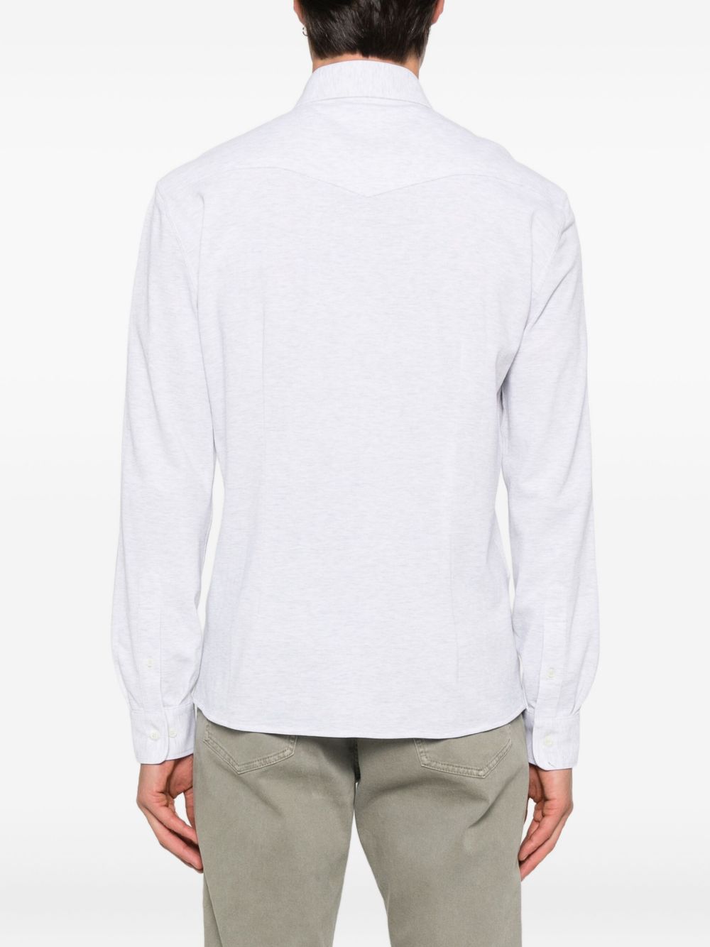 Brunello Cucinelli light grey cotton shirt