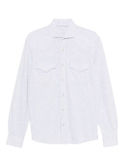 Brunello Cucinelli light grey cotton shirt