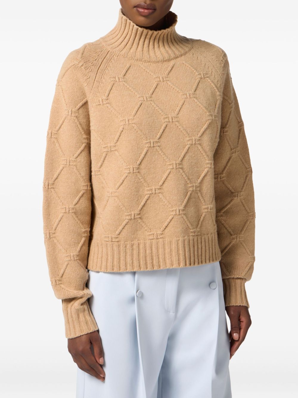 Beige Wool Cashmere Sweater — Elisabetta Franchi