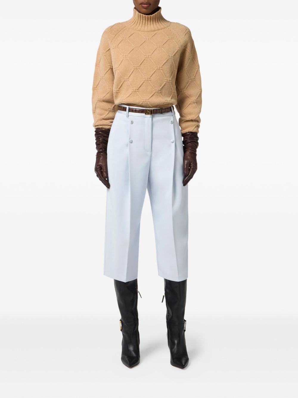 Beige Wool Cashmere Sweater — Elisabetta Franchi