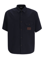 Emporio Armani Shirts Blue short sleeve nylon shirt