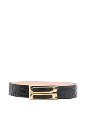 Victoria Beckham Belts Black croco-embossed buckle