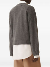 Fabiana Filippi Sweaters Grey — Luxe V‑Neck Knit