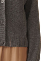Fabiana Filippi Sweaters Grey — Luxe V‑Neck Knit