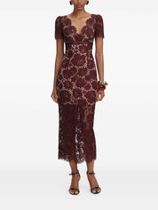 Self-Portrait Dresses Bordeaux lace midi
