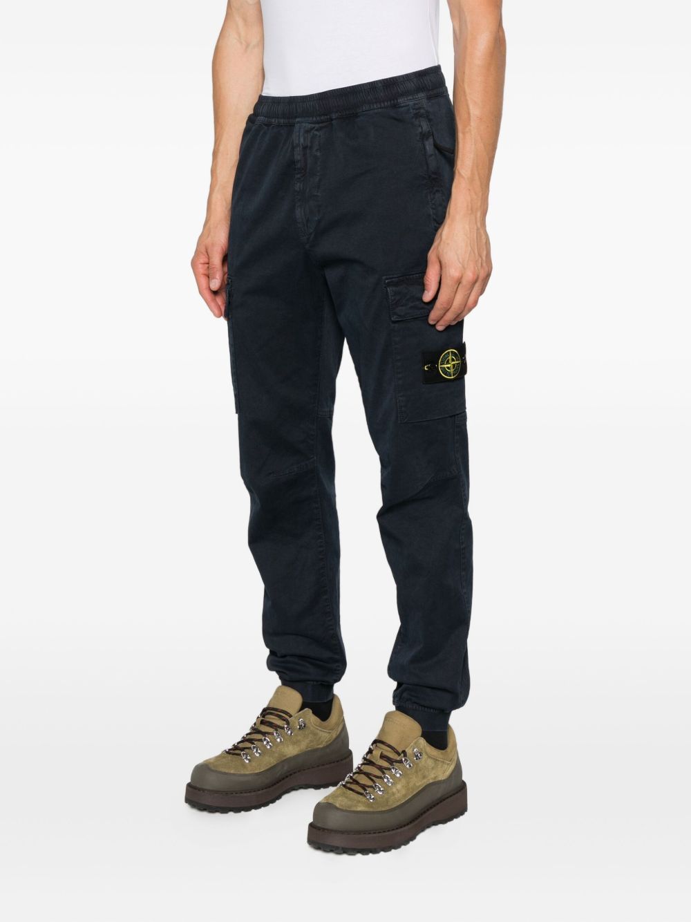 Pantalon cargo Stone Island en coton bleu