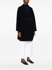 Blue Wool Single‑Button Coat — Harris Wharf London