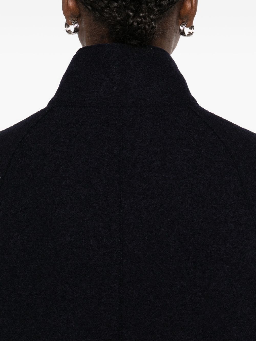 Blue Wool Single‑Button Coat — Harris Wharf London