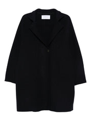 Blue Wool Single‑Button Coat — Harris Wharf London