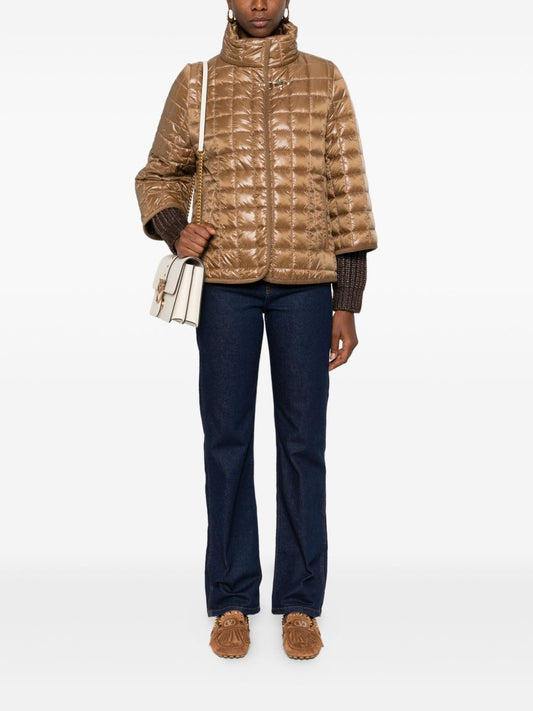 Fay Quilted Camel Jacket — Women's Tailored Warmth