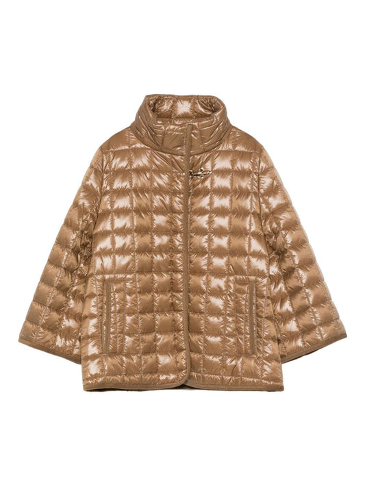 Fay Quilted Camel Jacket — Women's Tailored Warmth