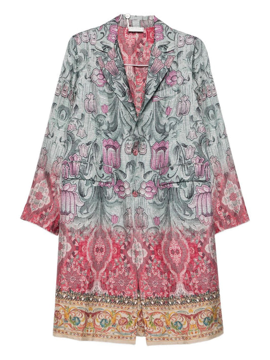 Pierre Louis Mascia MultiColour Silk Coat