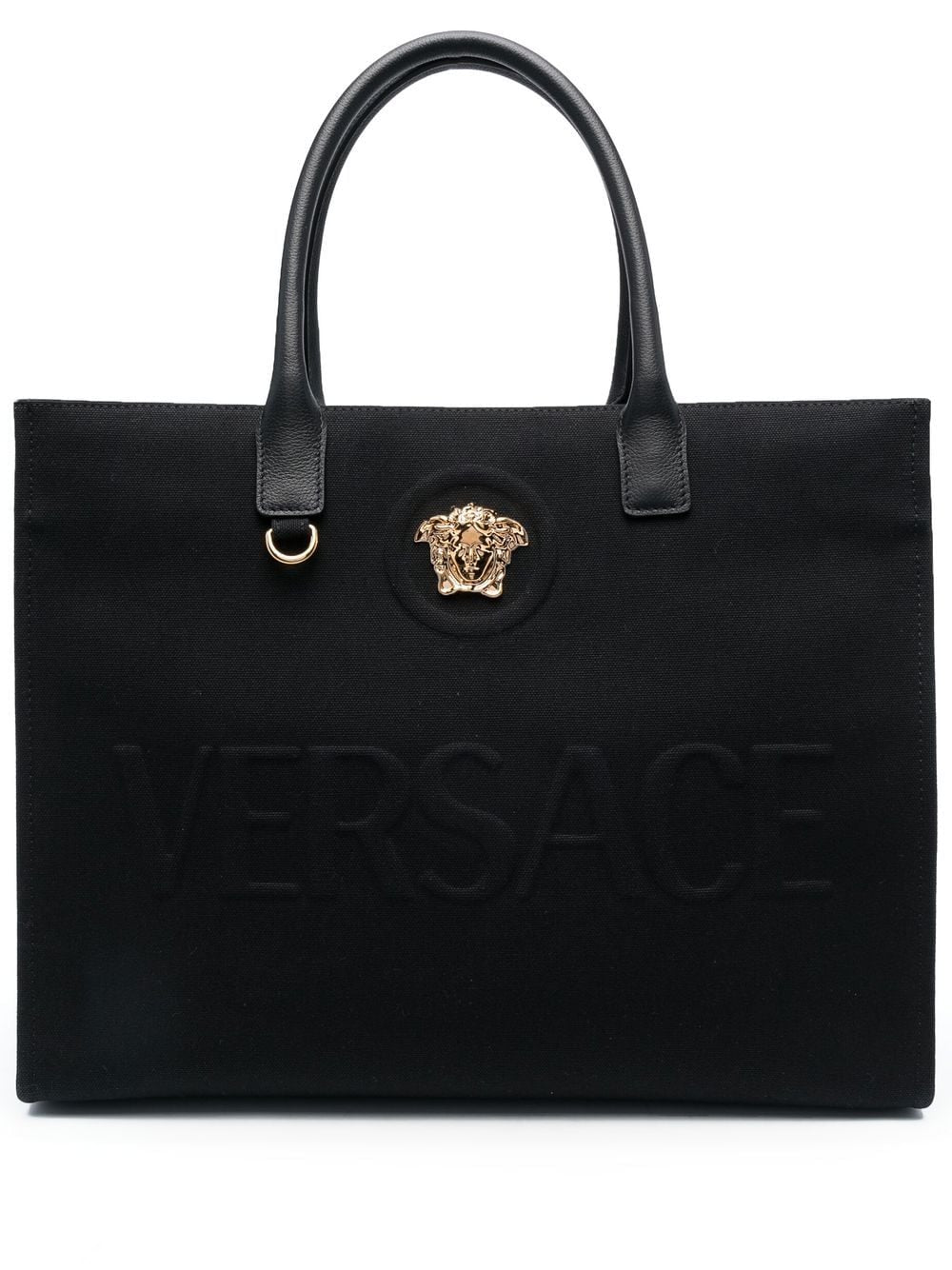 Versace Bags.. Black La Medusa large tote