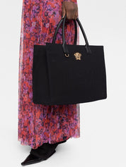 Versace Bags.. Black La Medusa large tote