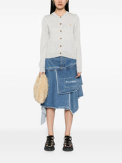 Maison Kitsuné Grey Baby Fox Wool Cardigan