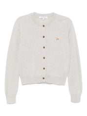 Maison Kitsuné Grey Baby Fox Wool Cardigan