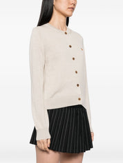 Maison Kitsuné Beige Wool Sweater — Button‑Front Cardigan