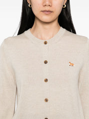 Maison Kitsuné Beige Wool Sweater — Button‑Front Cardigan