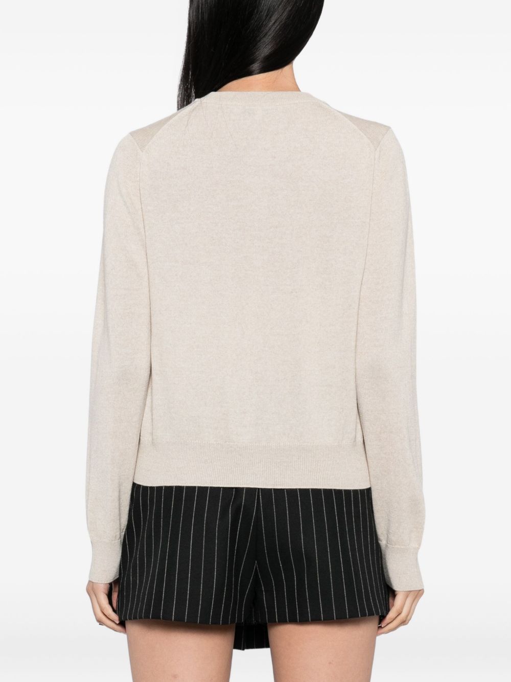 Maison Kitsuné Beige Wool Sweater — Button‑Front Cardigan