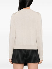 Maison Kitsuné Beige Wool Sweater — Button‑Front Cardigan