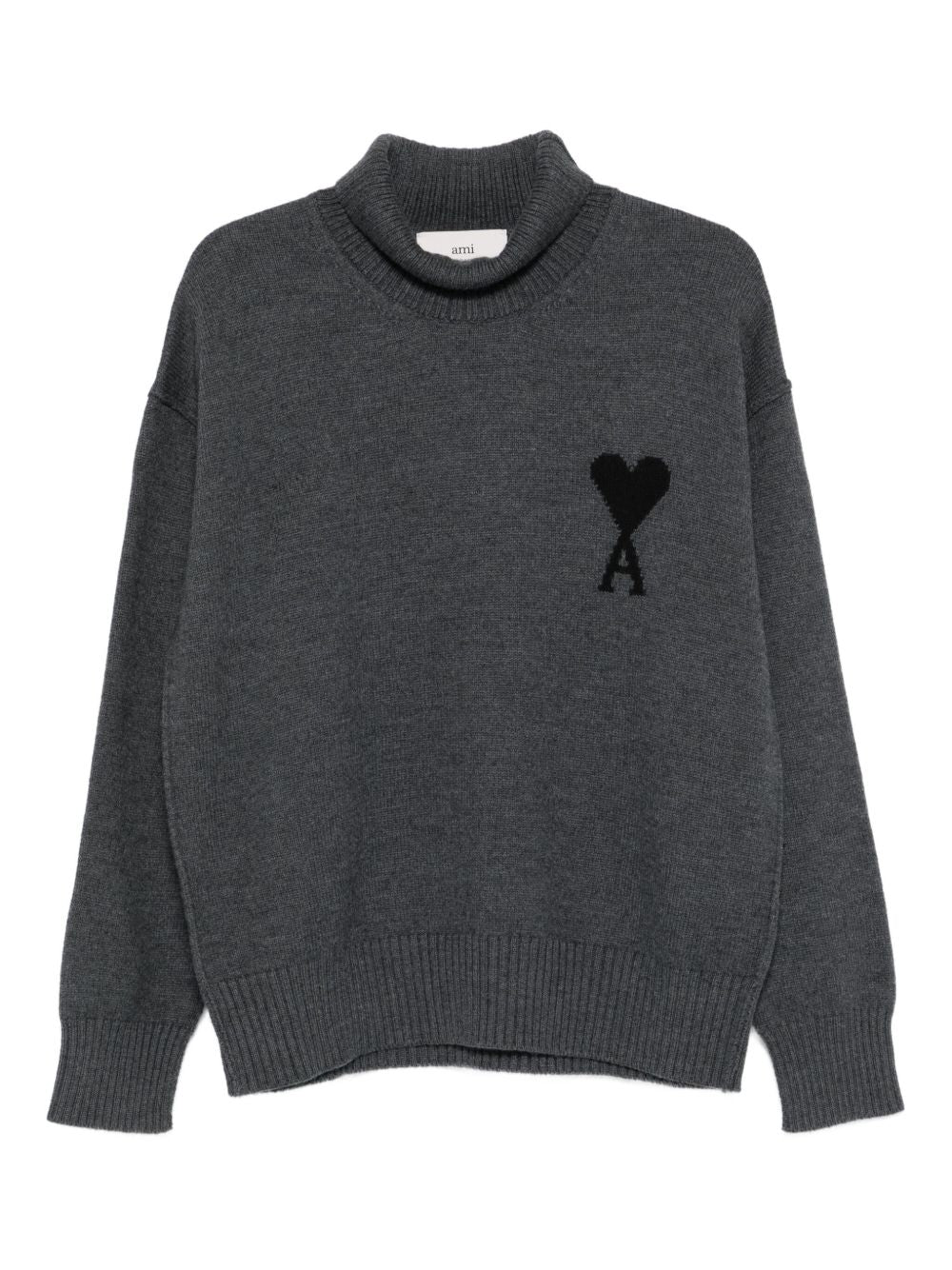 Ami Paris Sweaters Grey wool turtleneck